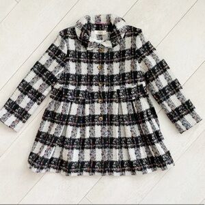 Stylish Black and White Kids Pea Coat
